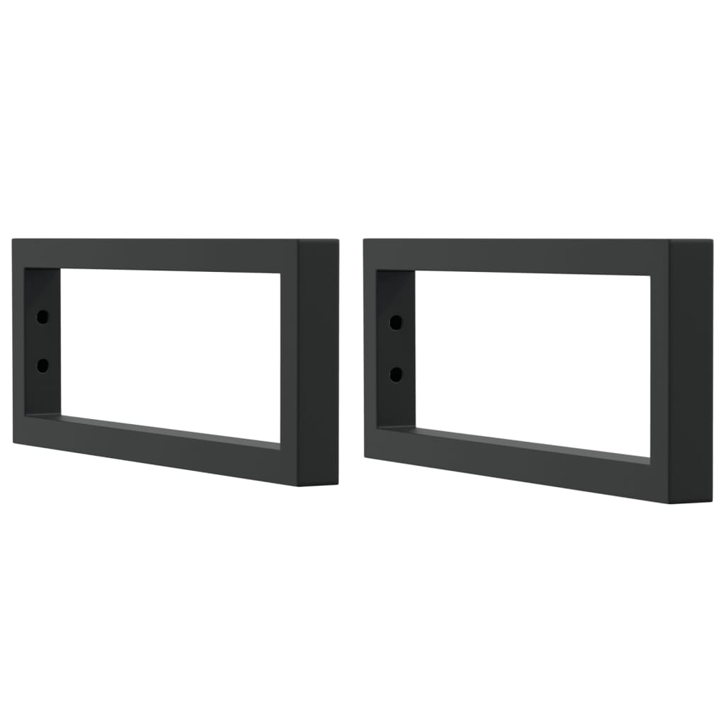 Supports muraux vidaxl pour évier 2 st en acier rectangulaire noir