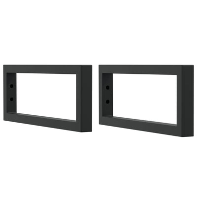 Supports muraux vidaxl pour évier 2 st en acier rectangulaire noir