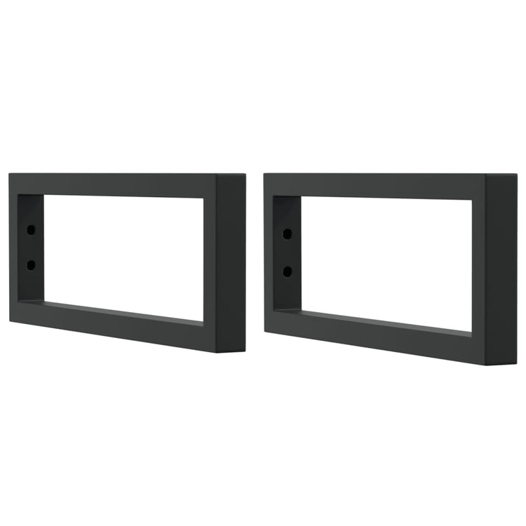 Supports muraux vidaxl pour évier 2 st en acier rectangulaire noir