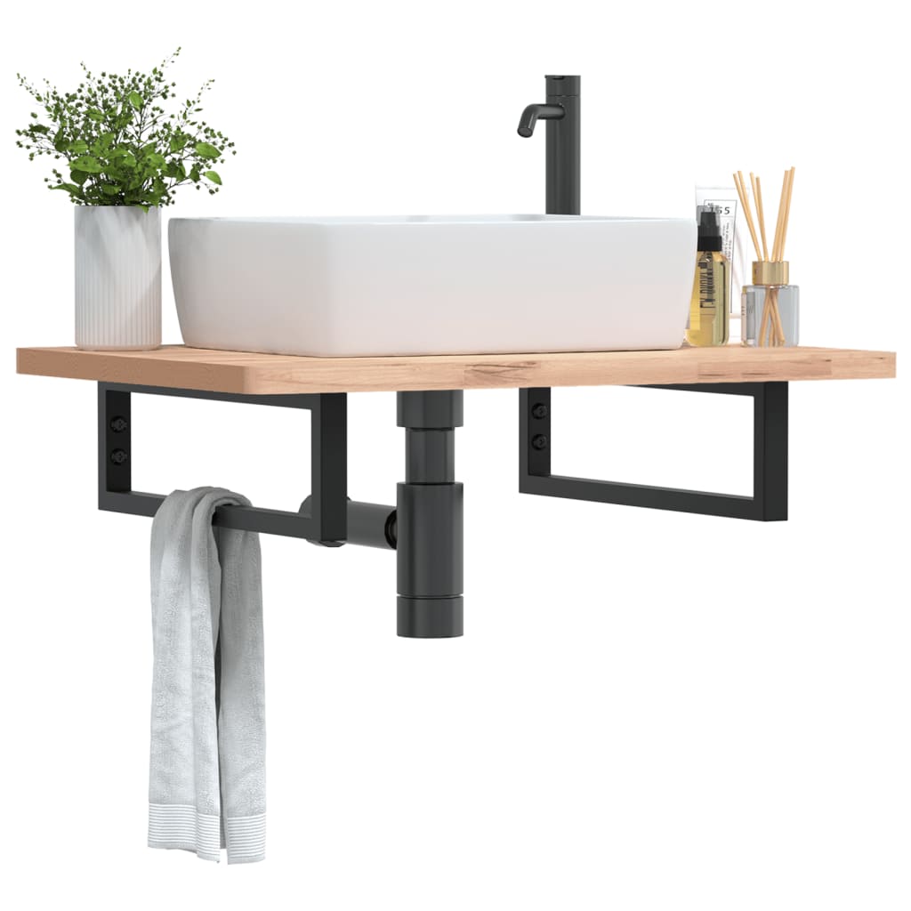 Supports muraux vidaxl pour évier 2 st en acier rectangulaire noir