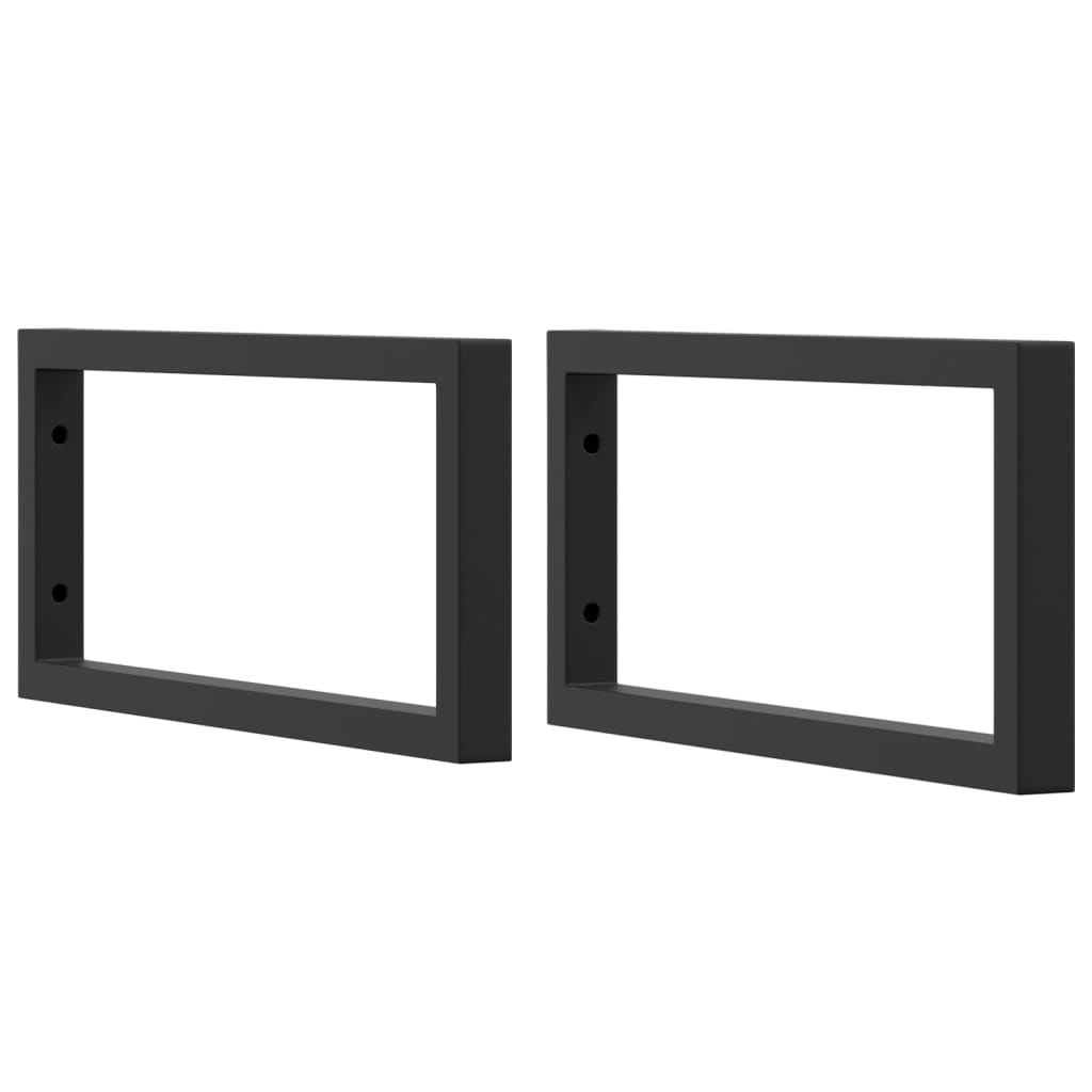 Supports muraux vidaxl pour évier 2 st en acier rectangulaire noir