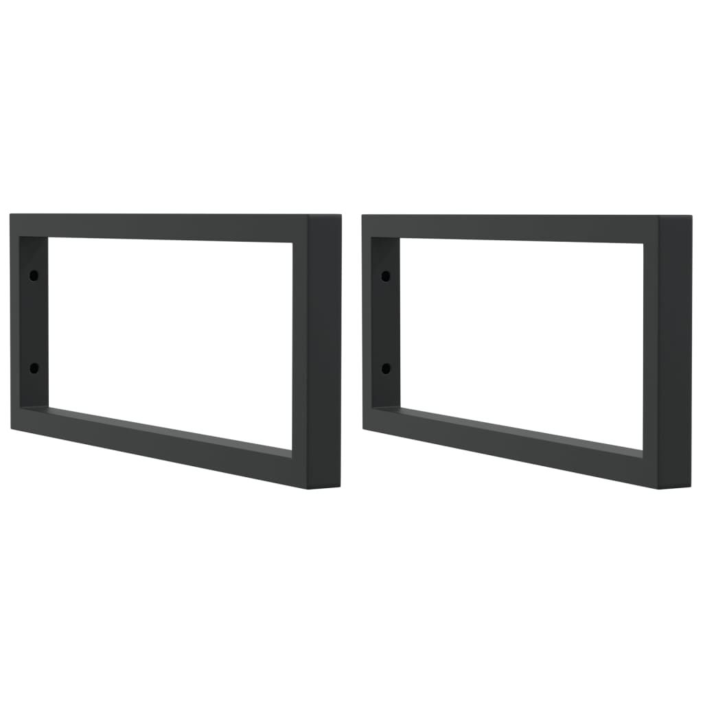 VidaXL supports muraux pour évier 2 pcs rectangulaire en acier noir