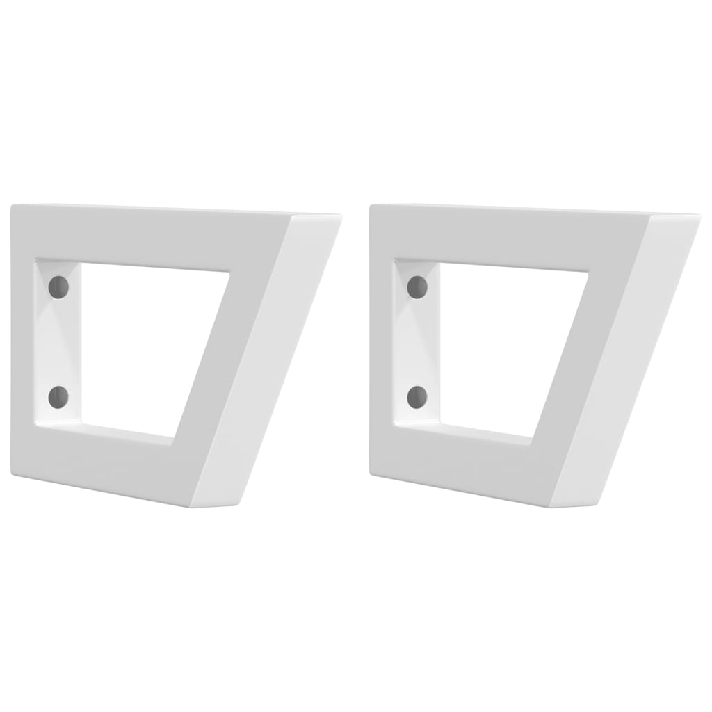 Supports muraux vidaxl pour lavabo 2 St trapèze en acier blanc
