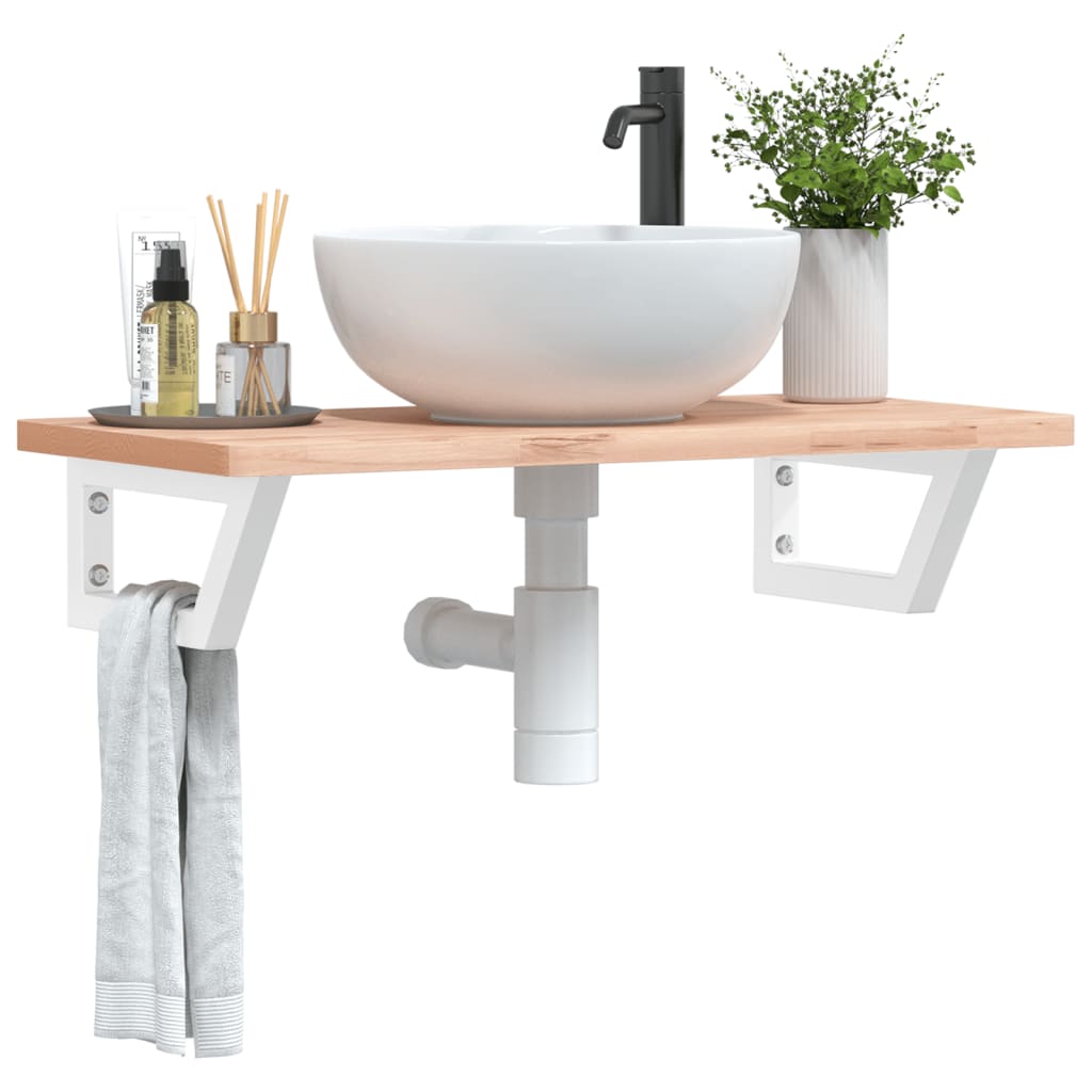Vidaxx supports muraux pour évier 2 pcs trapèze acier blanc