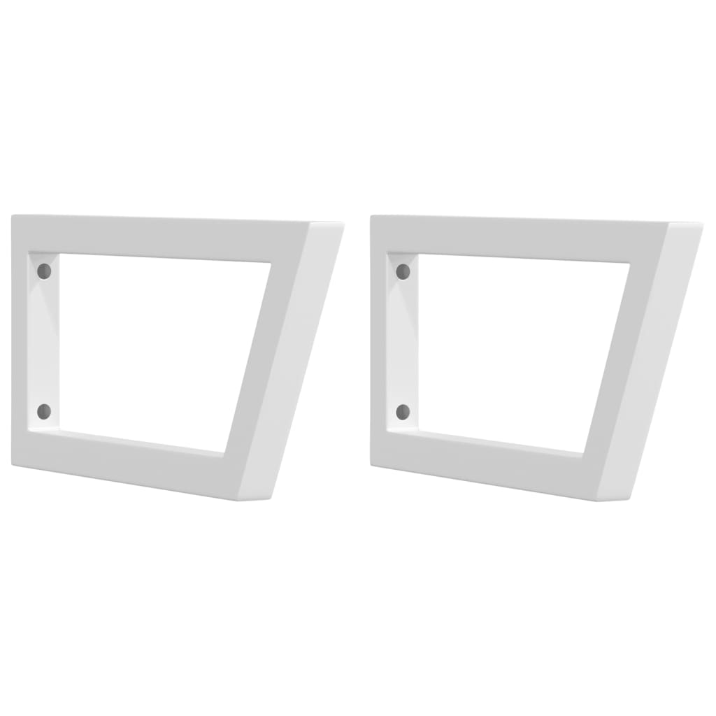 Supports muraux vidaxl pour lavabo 2 St trapèze en acier blanc