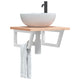 Supports muraux vidaxl pour lavabo 2 St trapèze en acier blanc