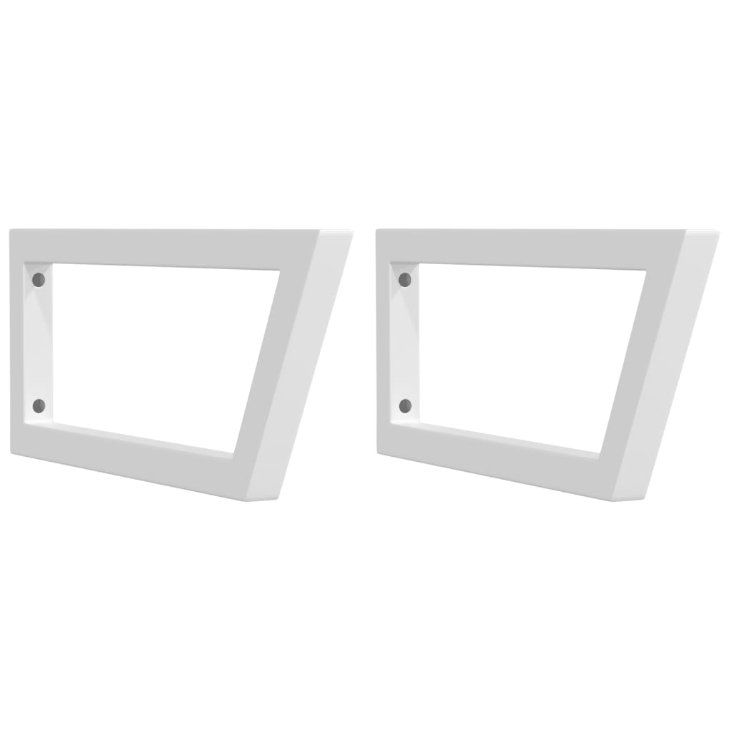 Supports muraux vidaxl pour lavabo 2 St trapèze en acier blanc