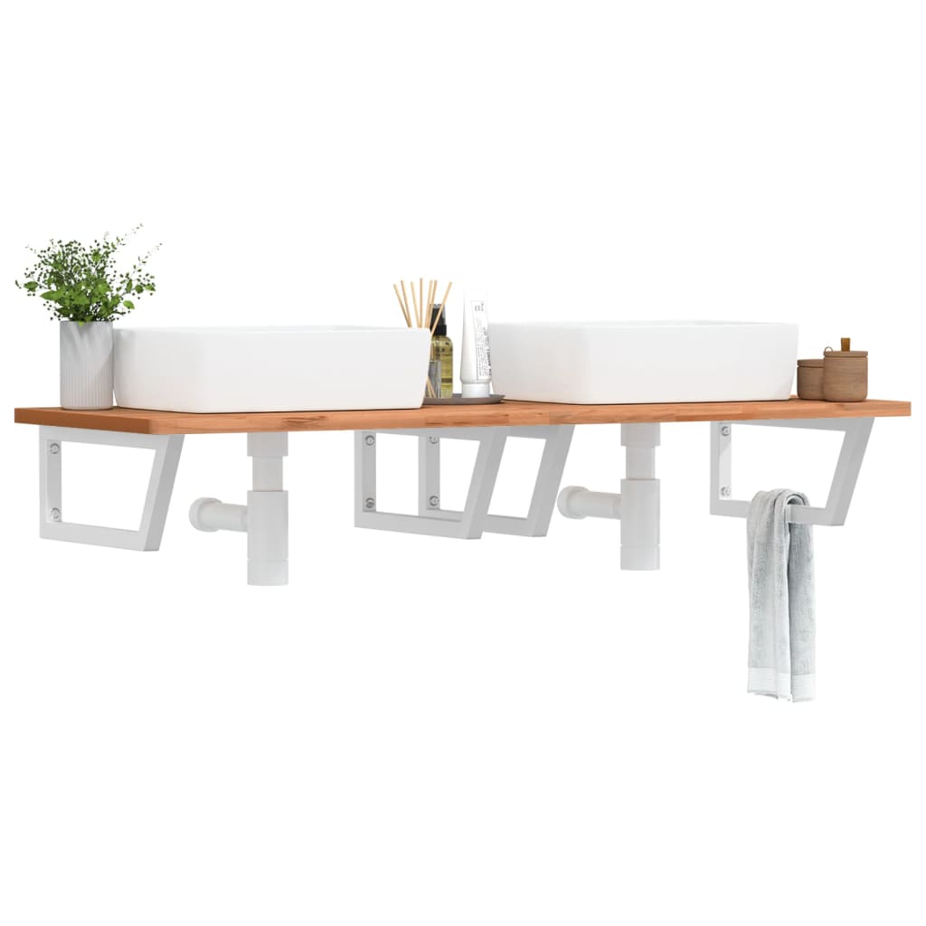 Supports muraux vidaxl pour lavabo 2 St trapèze en acier blanc