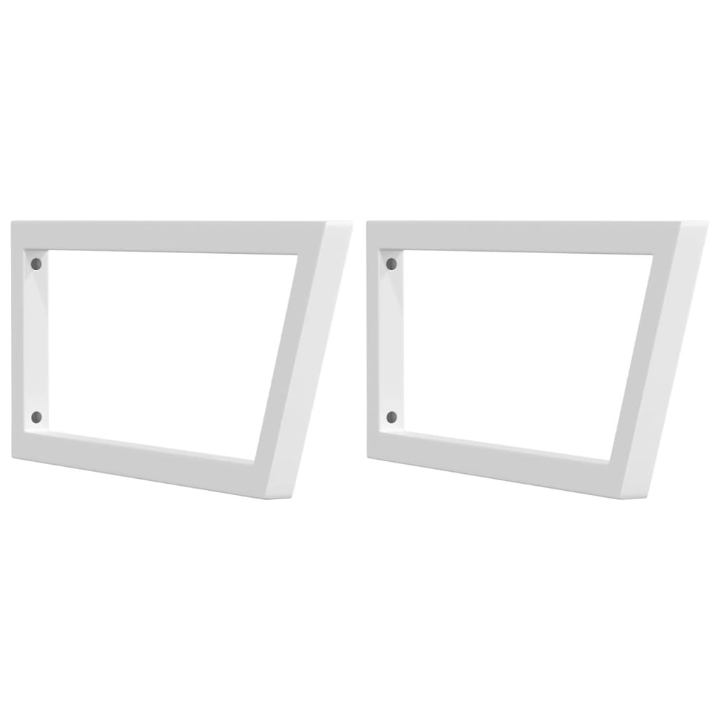 Supports muraux vidaxl pour lavabo 2 St trapèze en acier blanc