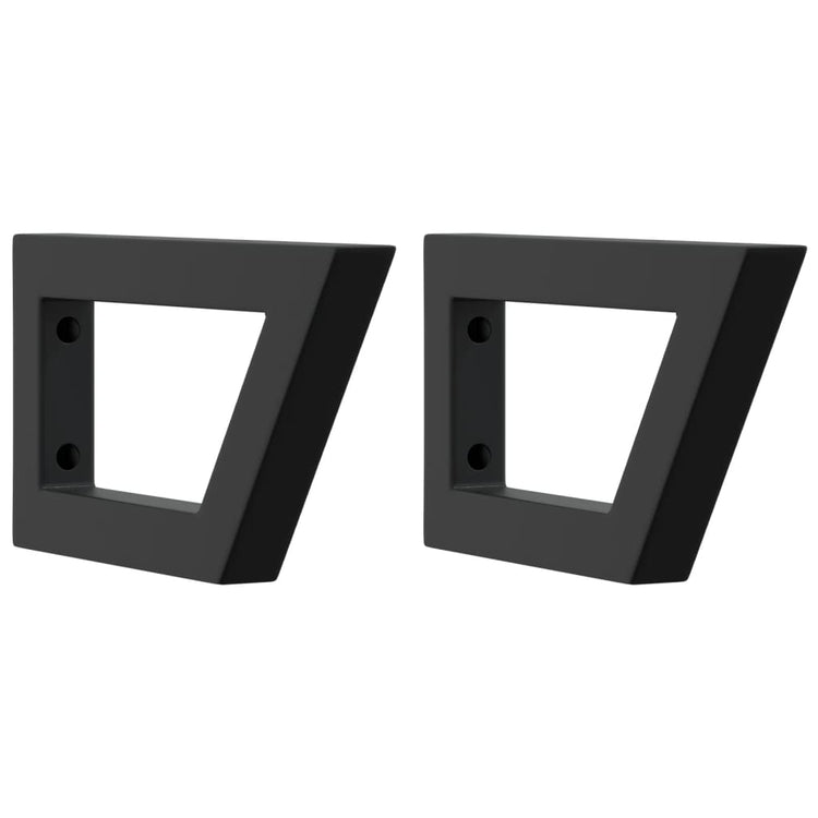 Supports muraux vidaxl pour évier 2 en acier trapézoïdal noir