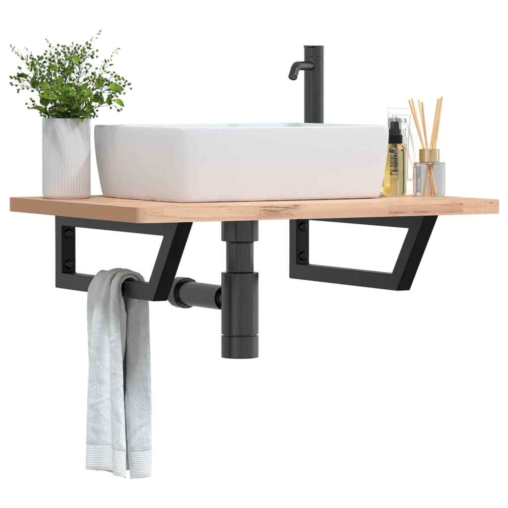 Vidaxx supports muraux pour évier 2 pcs trapèze acier noir