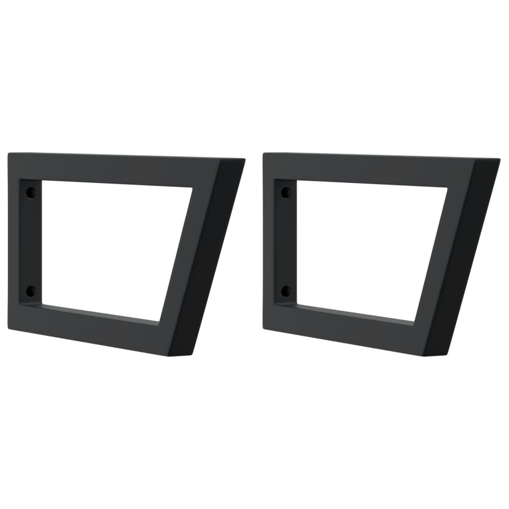 Supports muraux vidaxl pour évier 2 en acier trapézoïdal noir