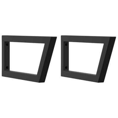 Supports muraux vidaxl pour évier 2 en acier trapézoïdal noir