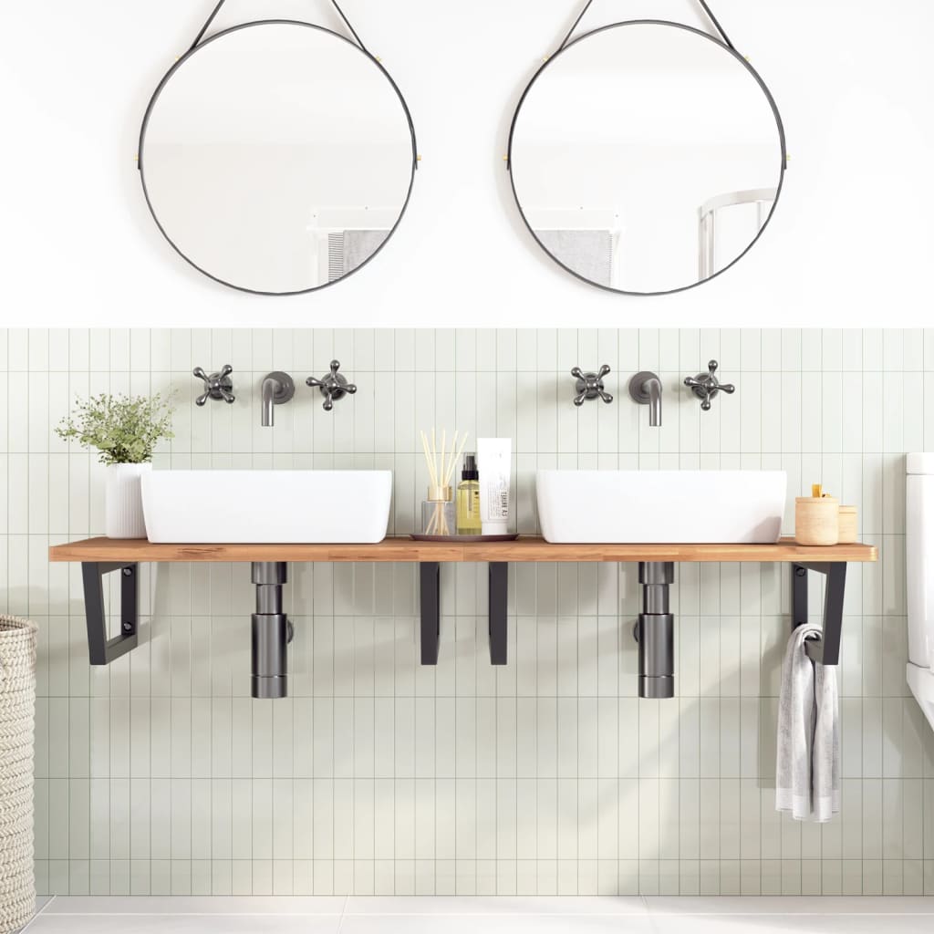 Vidaxx supports muraux pour évier 2 pcs trapèze acier noir