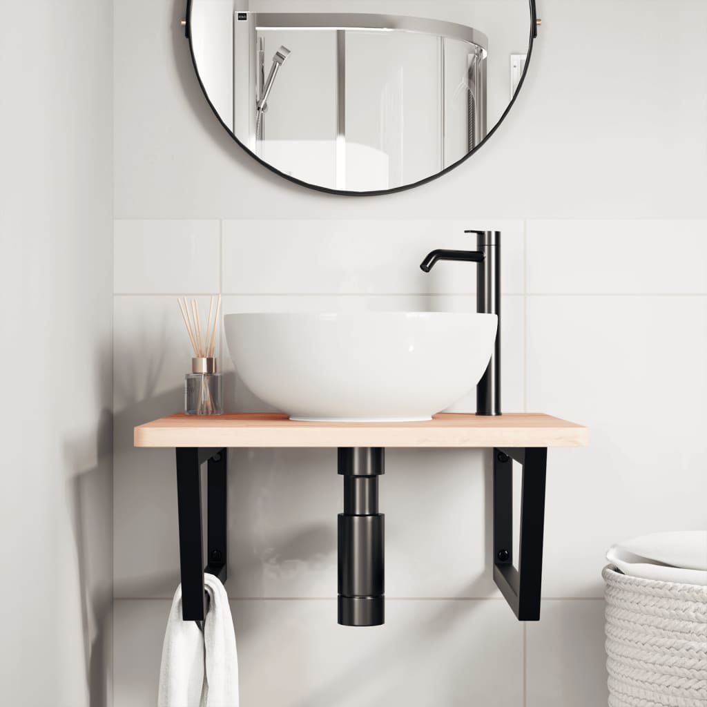 Vidaxx supports muraux pour évier 2 pcs trapèze acier noir