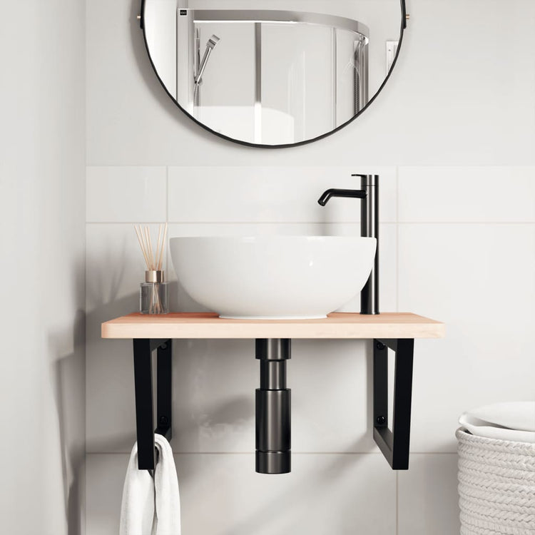 Vidaxx supports muraux pour évier 2 pcs trapèze acier noir