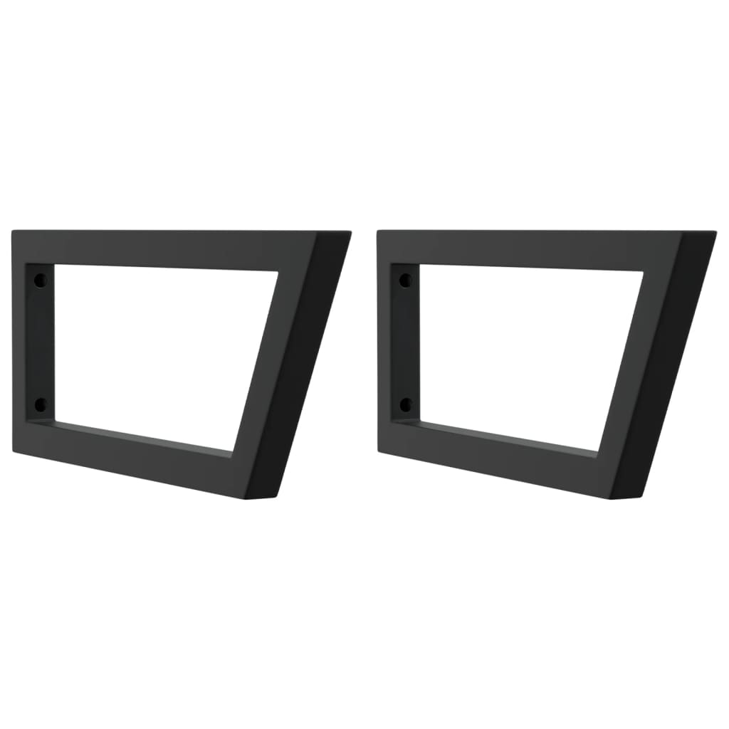 Supports muraux vidaxl pour évier 2 en acier trapézoïdal noir
