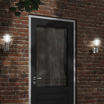 Vidaxl lampe murale extérieure en acier inoxydable en acier argenté