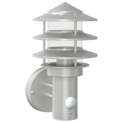 Vidaxl Lampe murale extérieure avec capteur en acier inoxydable en argent coloré