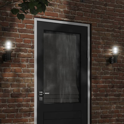 Vidaxl Lampes murales extérieures 2 st en acier inoxydable noir