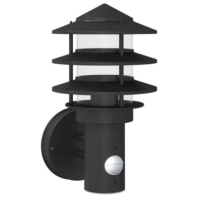 Vidaxl Lampe murale extérieure avec capteur en acier inoxydable noir