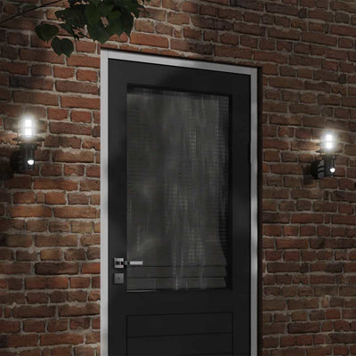 Vidaxl Lampes murales extérieures 2 ST avec capteurs en acier inoxydable noir