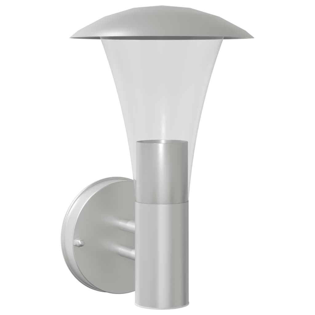 Vidaxl lampe murale extérieure en acier inoxydable en acier argenté