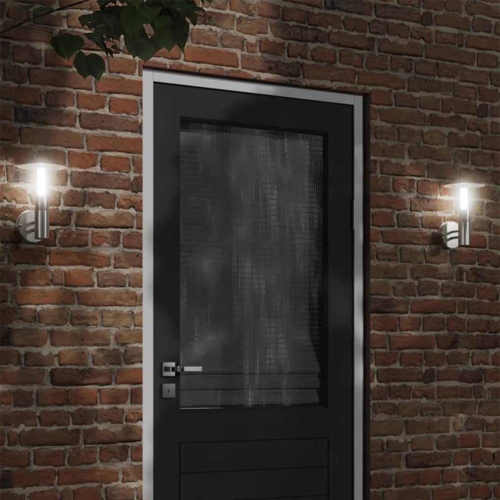 Vidaxl lampe murale extérieure en acier inoxydable en acier argenté