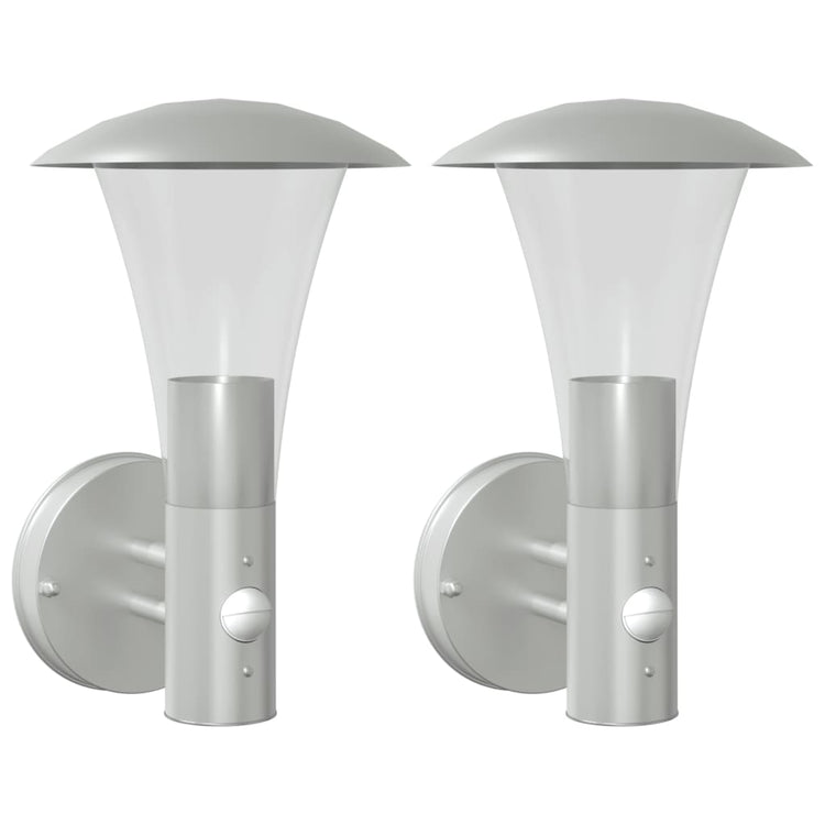 Vidaxl Lampes murales extérieures 2 ST avec capteurs en acier inoxydable couleur
