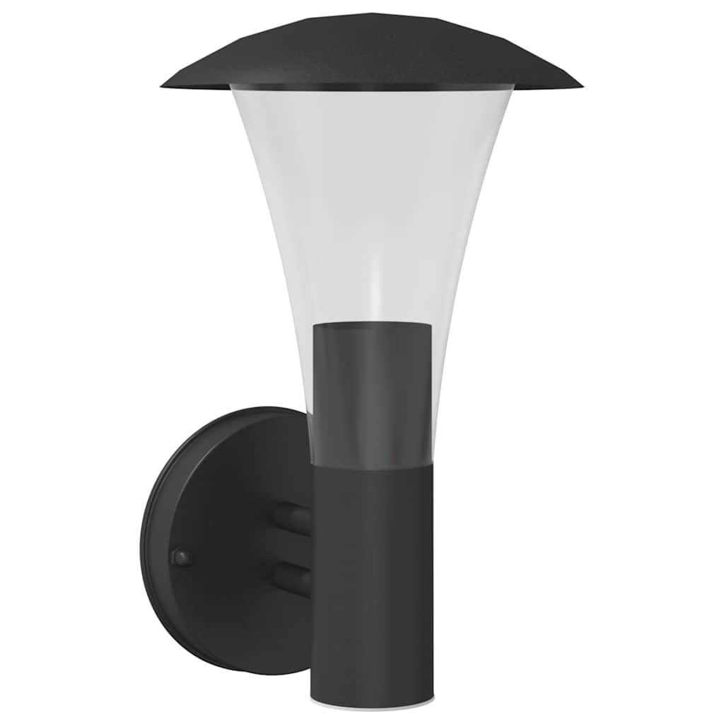 Vidaxl lampe murale extérieure en acier inoxydable noir