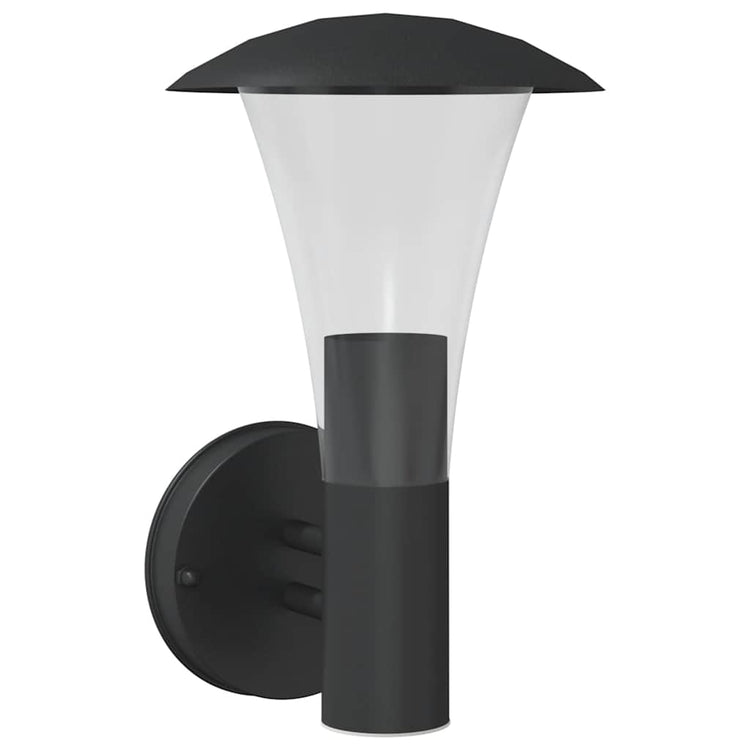 Vidaxl lampe murale extérieure en acier inoxydable noir