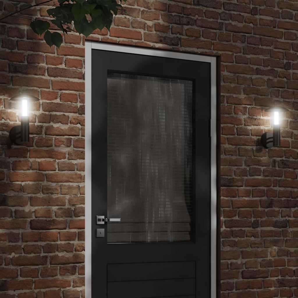Vidaxl lampe murale extérieure en acier inoxydable noir