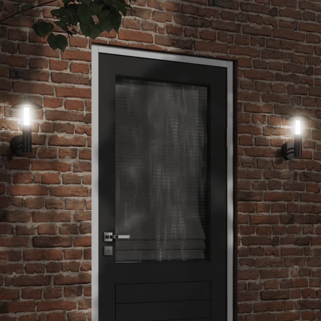 Vidaxl Lampes murales extérieures 2 st en acier inoxydable noir