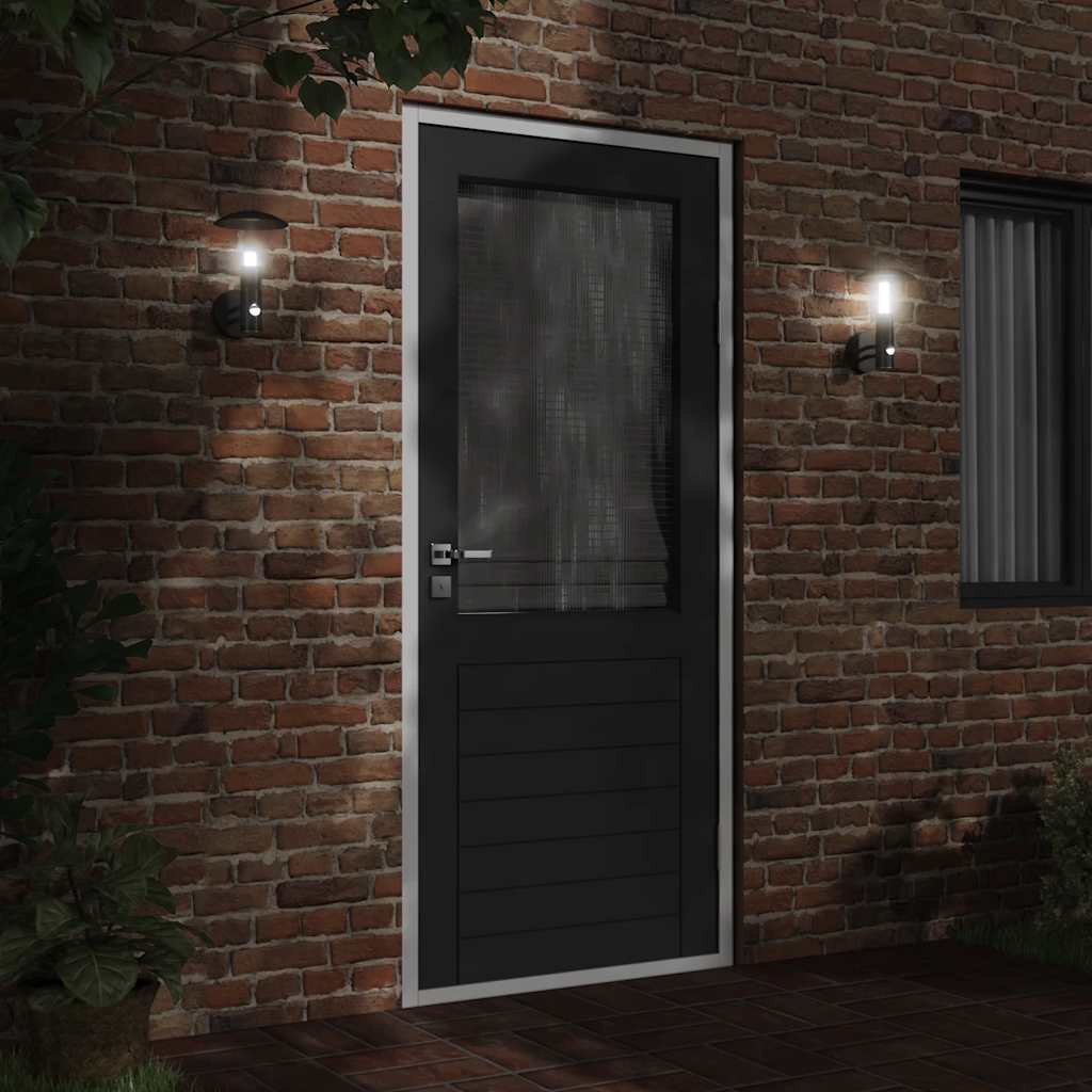 Vidaxl Lampe murale extérieure avec capteur en acier inoxydable noir