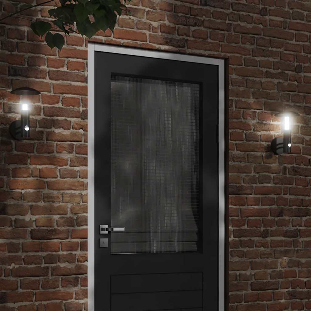 Vidaxl Lampe murale extérieure avec capteur en acier inoxydable noir