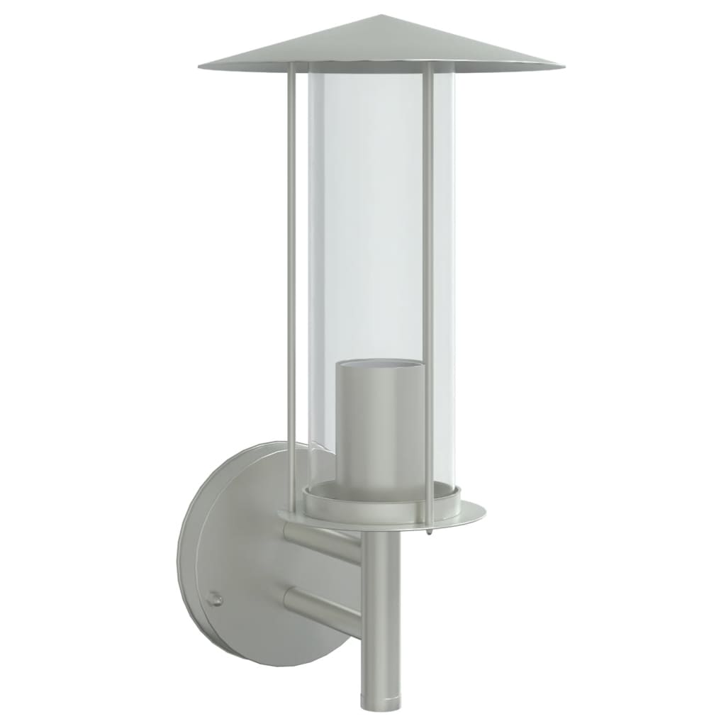 Vidaxl lampe murale extérieure en acier inoxydable en acier argenté