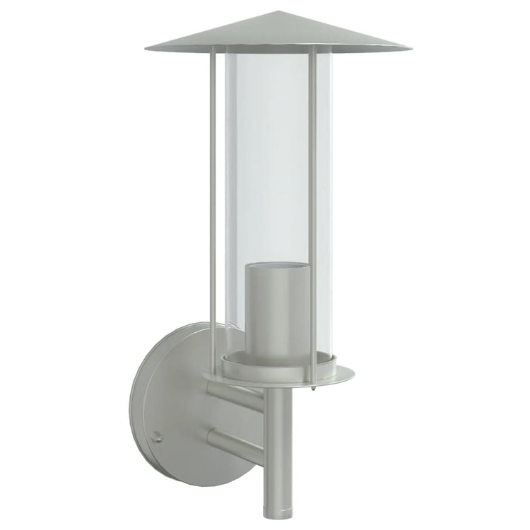 Vidaxl lampe murale extérieure en acier inoxydable en acier argenté