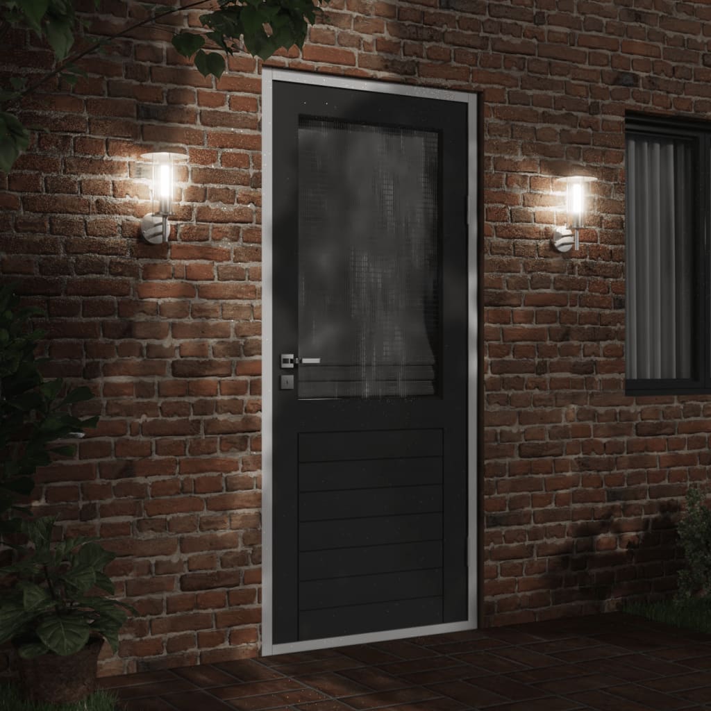 Vidaxl lampe murale extérieure en acier inoxydable en acier argenté