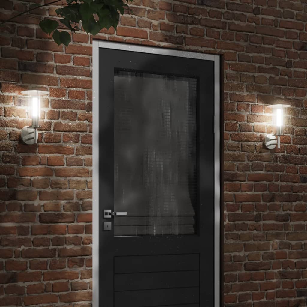Vidaxl lampe murale extérieure en acier inoxydable en acier argenté