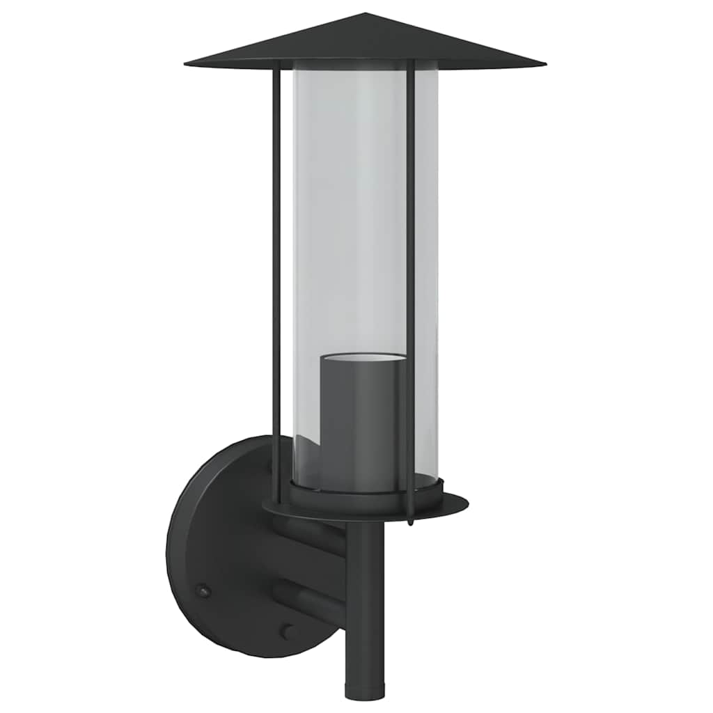 Vidaxl lampe murale extérieure en acier inoxydable noir