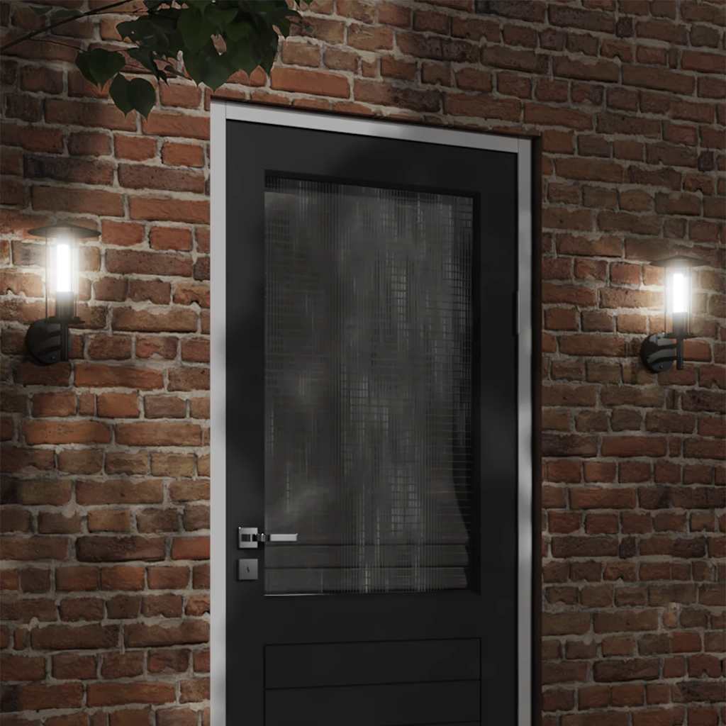 Vidaxl lampe murale extérieure en acier inoxydable noir