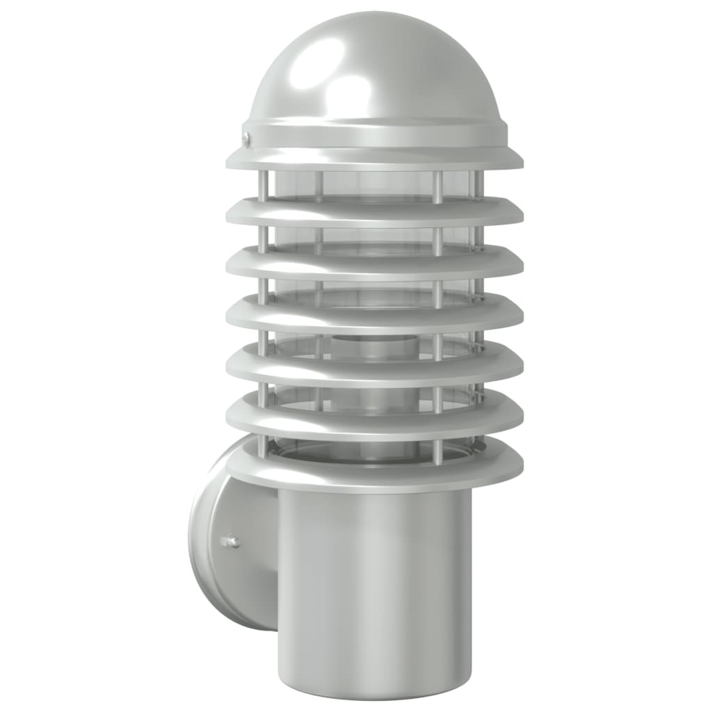 Vidaxl lampe murale extérieure en acier inoxydable en acier argenté