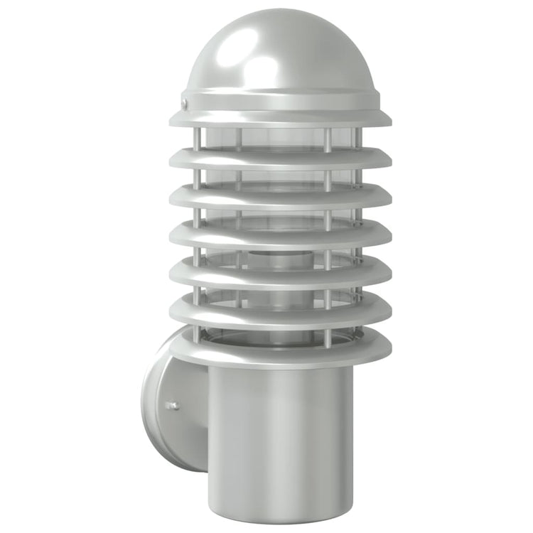 Vidaxl lampe murale extérieure en acier inoxydable en acier argenté
