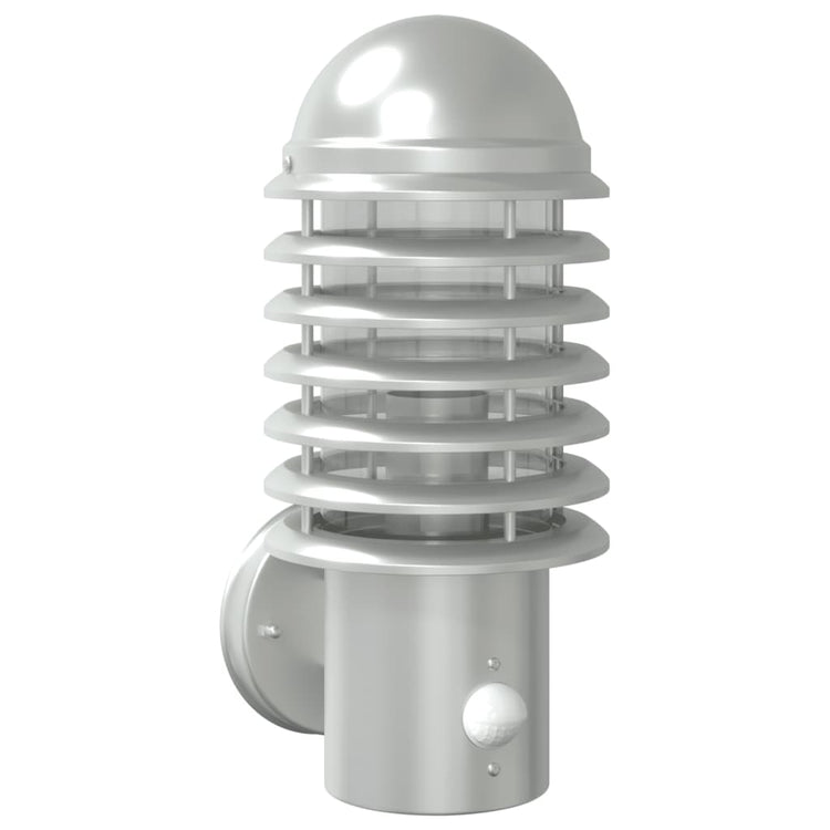 Vidaxl Lampe murale extérieure avec capteur en acier inoxydable en argent coloré