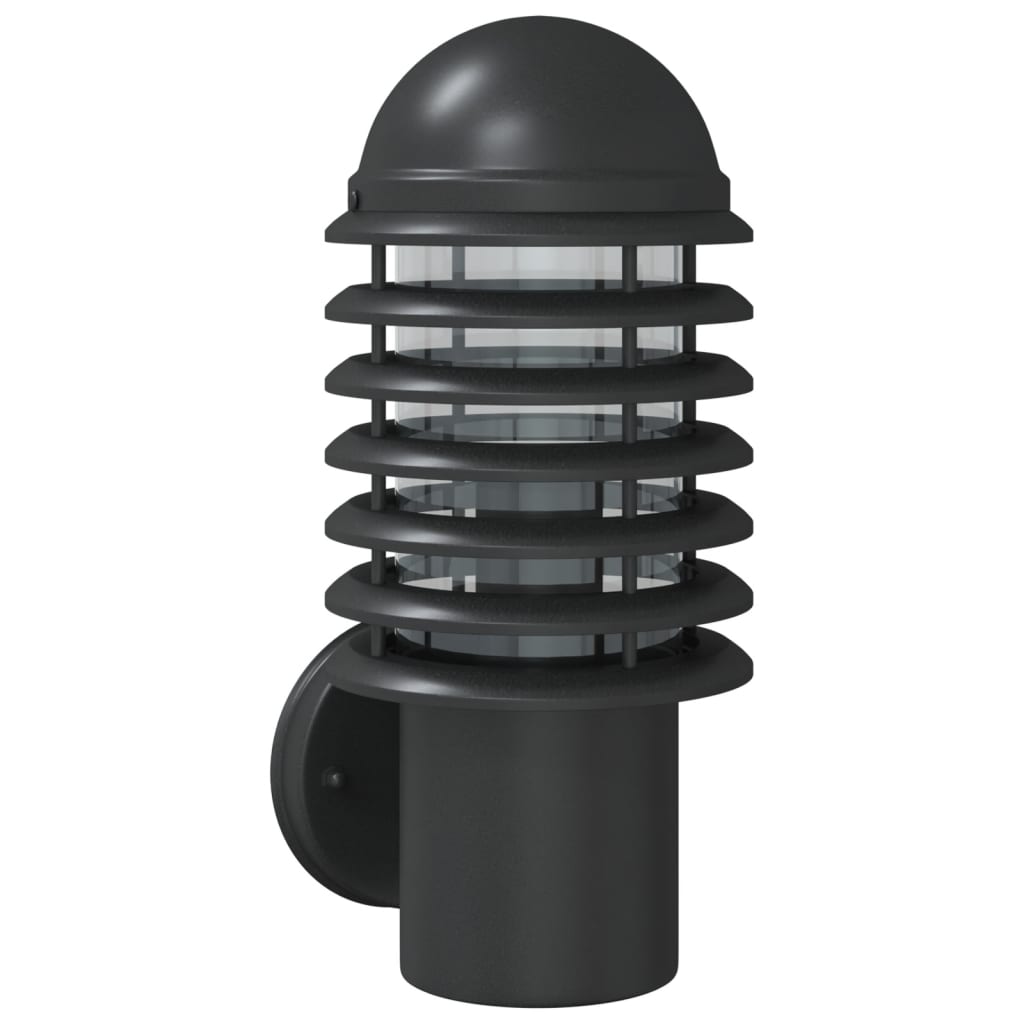 Vidaxl lampe murale extérieure en acier inoxydable noir