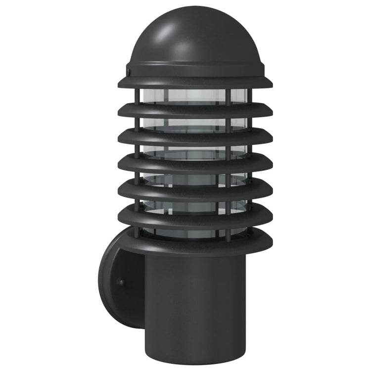 Vidaxl lampe murale extérieure en acier inoxydable noir