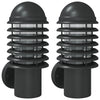 Vidaxl Lampes murales extérieures 2 st en acier inoxydable noir