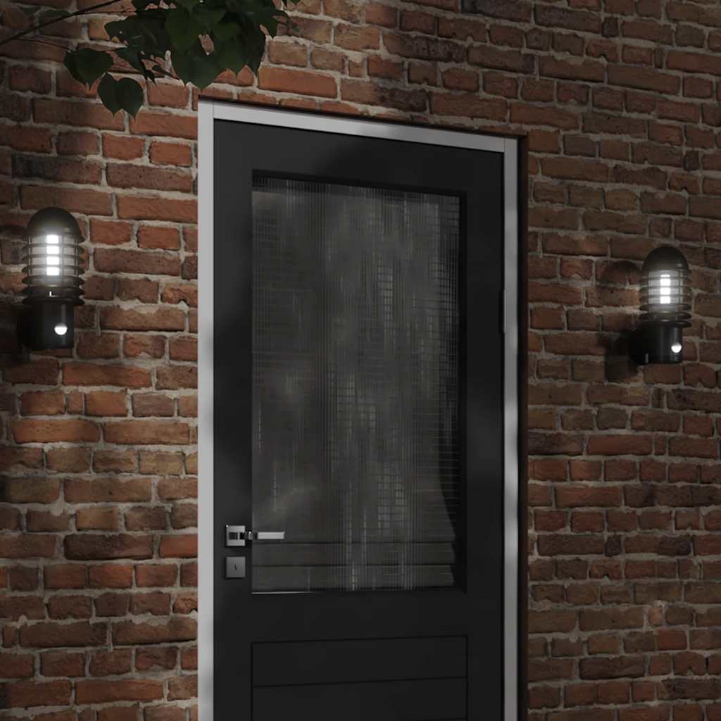 Vidaxl Lampe murale extérieure avec capteur en acier inoxydable noir