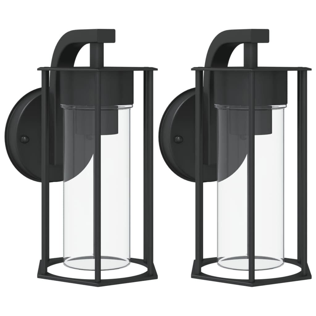 Vidaxl Lampes murales extérieures 2 st en acier inoxydable noir