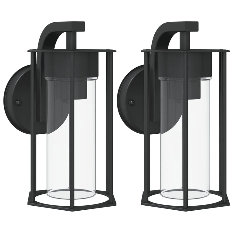 Vidaxl Lampes murales extérieures 2 st en acier inoxydable noir